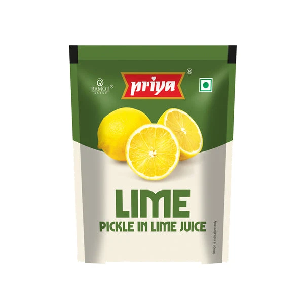 Priya Lime Pickle with Garlic - 40g Sachet (Pouch Pack of 10)